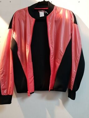 adidas Coral Pink and Black Bomber Jacket